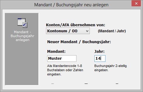 Neuen Mandanten anlegen